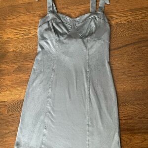 Free People Gray Ribbed Dress